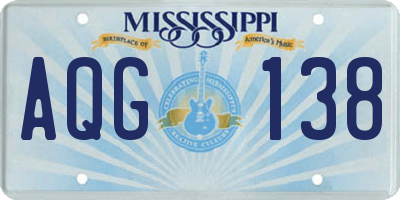 MS license plate AQG138
