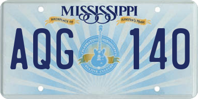 MS license plate AQG140