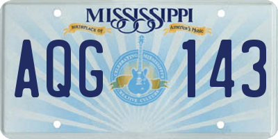 MS license plate AQG143