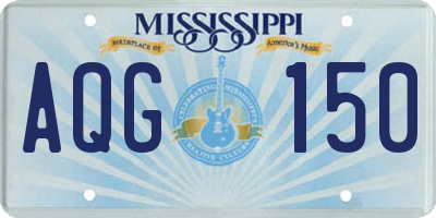 MS license plate AQG150