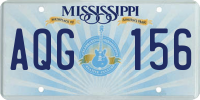 MS license plate AQG156