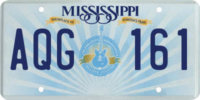 MS license plate AQG161