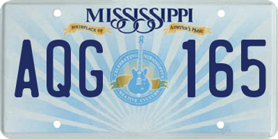 MS license plate AQG165
