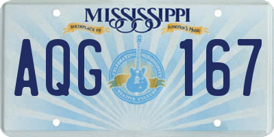 MS license plate AQG167