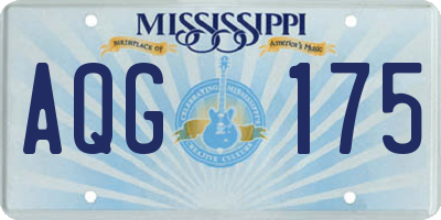 MS license plate AQG175