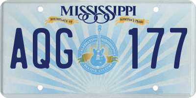 MS license plate AQG177