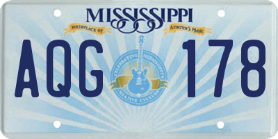 MS license plate AQG178