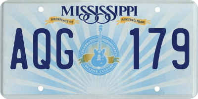 MS license plate AQG179