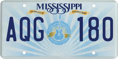 MS license plate AQG180