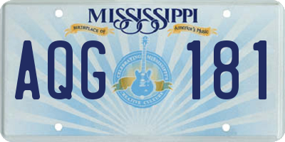 MS license plate AQG181