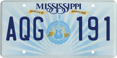 MS license plate AQG191