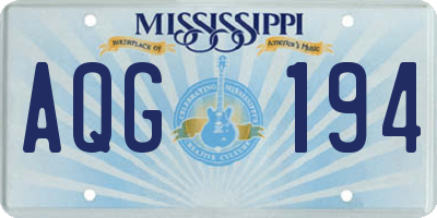 MS license plate AQG194