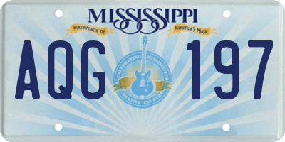 MS license plate AQG197