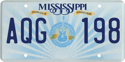 MS license plate AQG198
