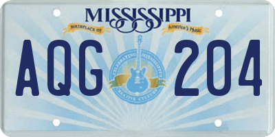 MS license plate AQG204