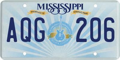 MS license plate AQG206