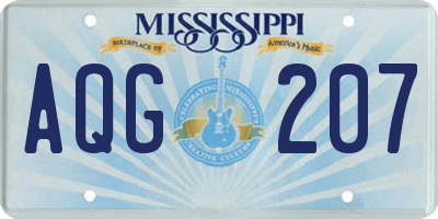 MS license plate AQG207