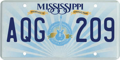 MS license plate AQG209