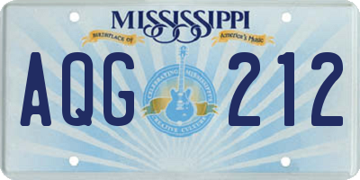 MS license plate AQG212