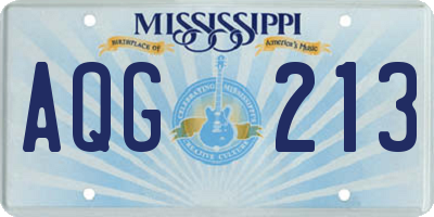 MS license plate AQG213