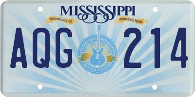 MS license plate AQG214