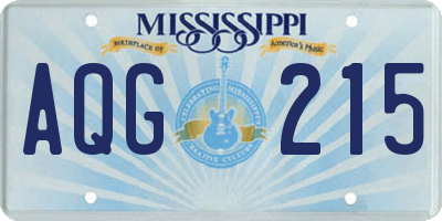 MS license plate AQG215
