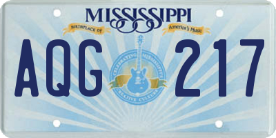 MS license plate AQG217