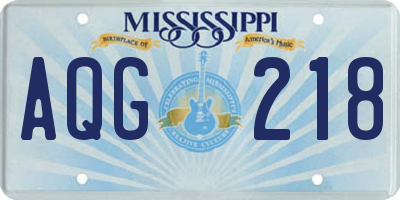 MS license plate AQG218