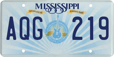 MS license plate AQG219