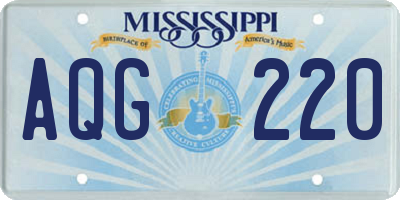 MS license plate AQG220