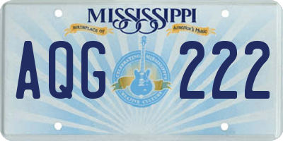 MS license plate AQG222
