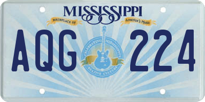 MS license plate AQG224
