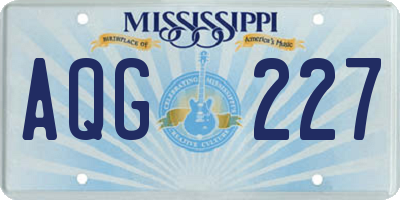 MS license plate AQG227
