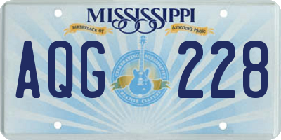 MS license plate AQG228