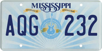 MS license plate AQG232