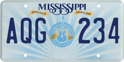 MS license plate AQG234