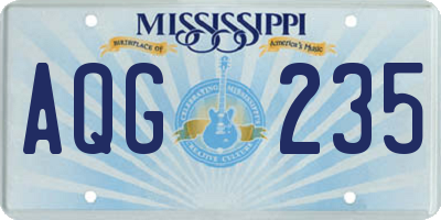 MS license plate AQG235