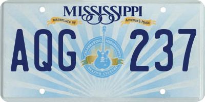 MS license plate AQG237