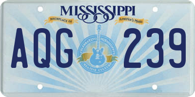 MS license plate AQG239