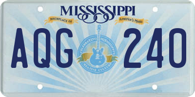 MS license plate AQG240