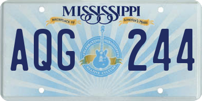 MS license plate AQG244
