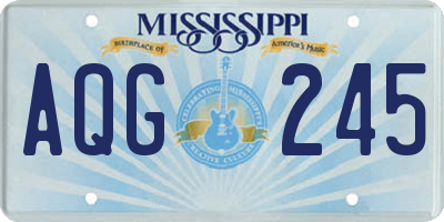 MS license plate AQG245