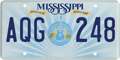 MS license plate AQG248