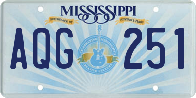 MS license plate AQG251