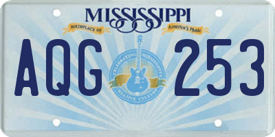 MS license plate AQG253