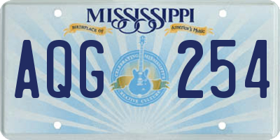 MS license plate AQG254