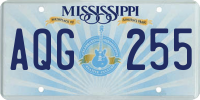 MS license plate AQG255