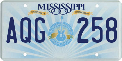 MS license plate AQG258