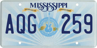 MS license plate AQG259