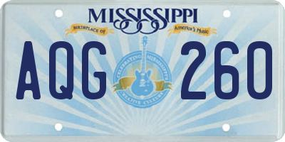 MS license plate AQG260